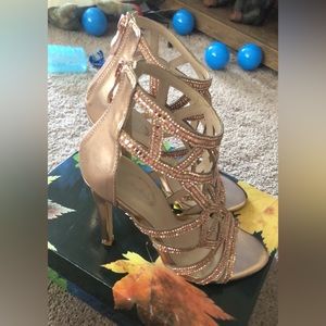 Rose gold heels.